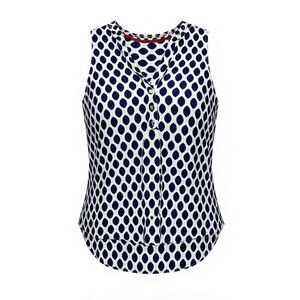 Charming Charlie Navy & White Polka Dot Sleeveless Blouse – Size Medium